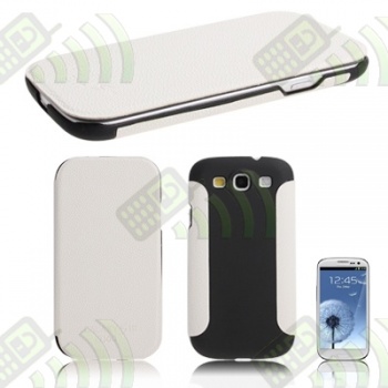 Funda Solapa Samsung S3 i9300 Blanca y Negra